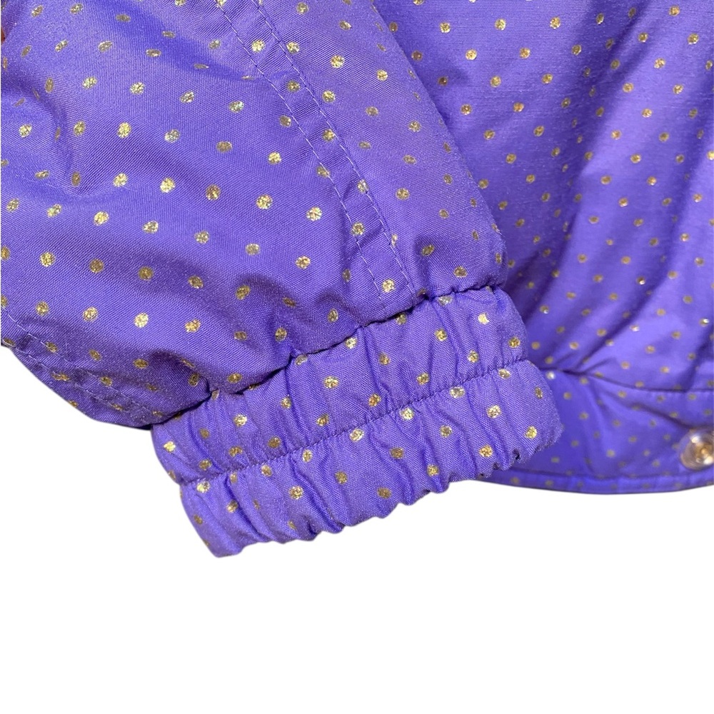 FERA Women’s Ski Coat Size 10 Purple Glitter Polka Dot Vintage 90s Snow Jacket - Picture 5 of 16